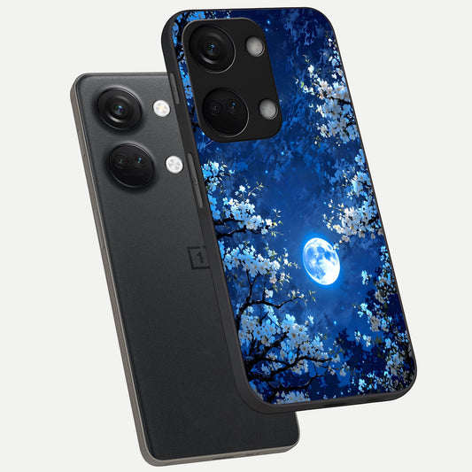  Blossom Moonlight Sky phone case For Oneplus Nord 3 showing premium glass back cover with detailed artwork