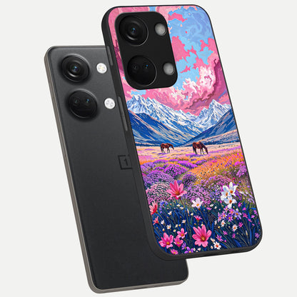  Blossom Valley Dream phone case For Oneplus Nord 3 showing premium glass back cover with detailed artwork