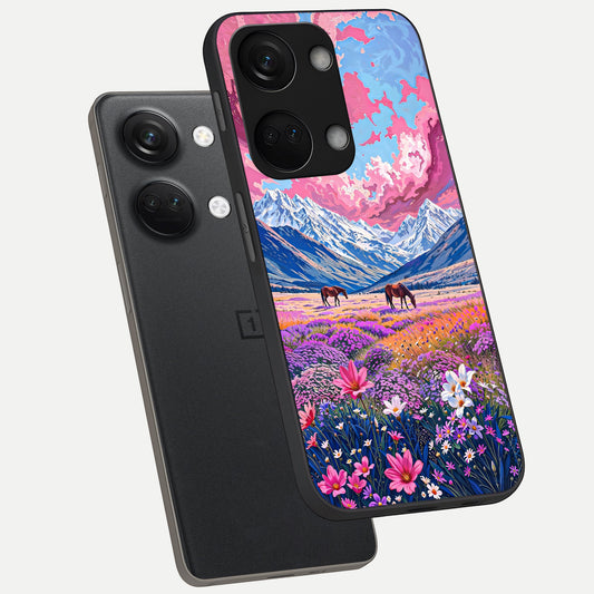  Blossom Valley Dream phone case For Oneplus Nord 3 showing premium glass back cover with detailed artwork