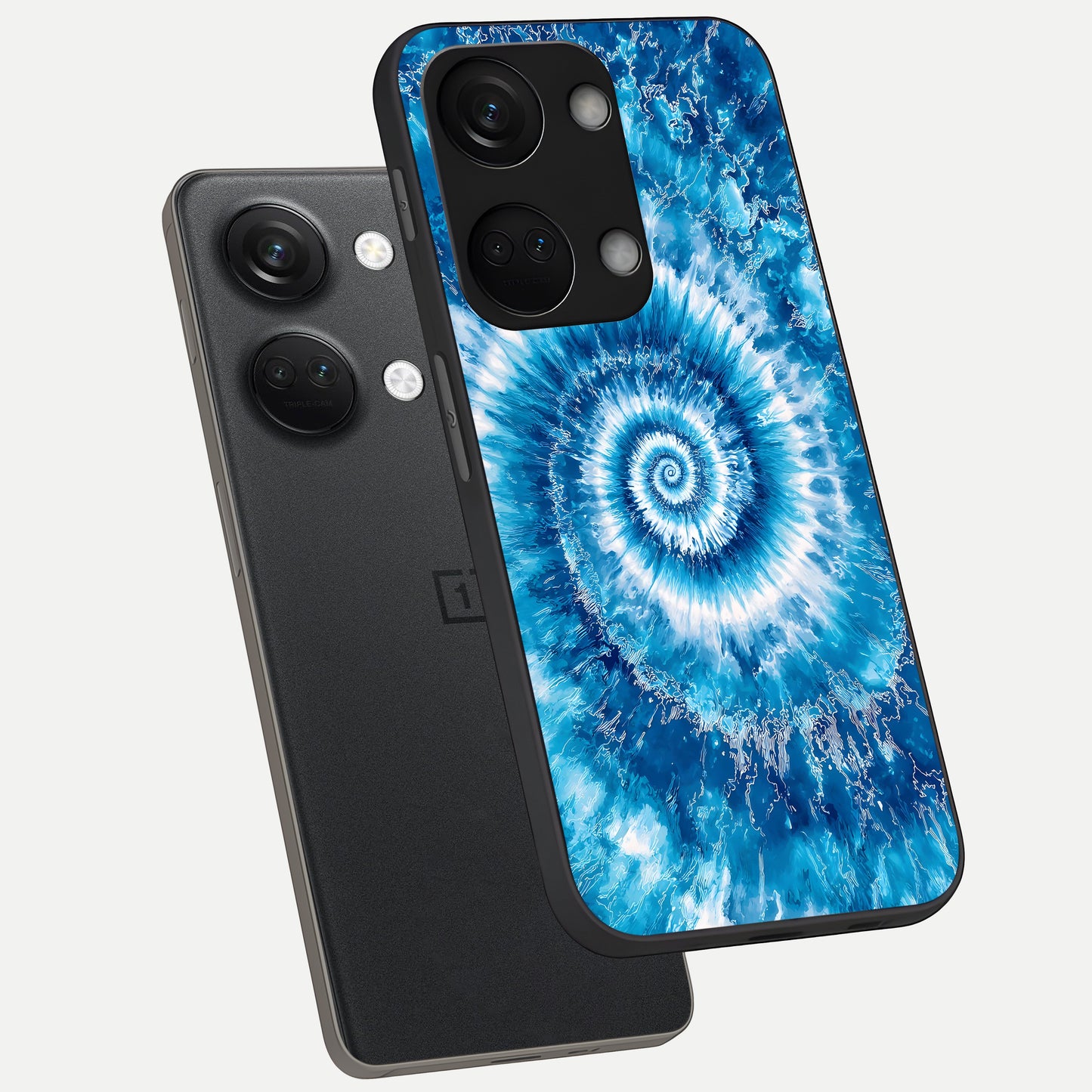  Blue Galaxy Wave phone case For Oneplus Nord 3 showing premium glass back cover with detailed artwork