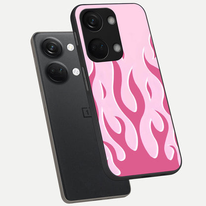  Blush Flame Energy phone case For Oneplus Nord 3 showing premium glass back cover with detailed artwork