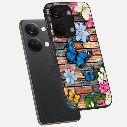 Brick Bloom Flight phone case For Oneplus Nord 3 showing premium glass back cover with detailed artwork