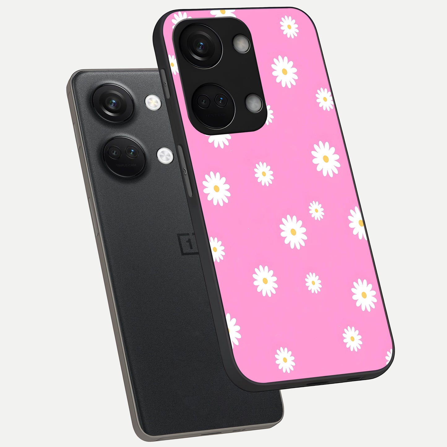  Bubblegum Daisy Pop phone case For Oneplus Nord 3 showing premium glass back cover with detailed artwork