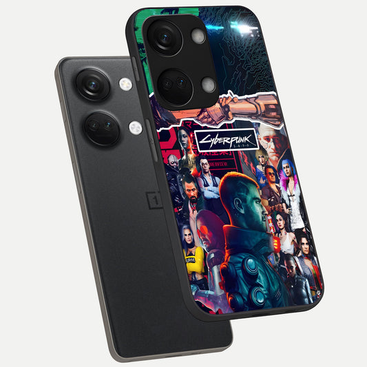  CYBERPUNK Legacy phone case For Oneplus Nord 3 showing premium glass back cover with detailed artwork