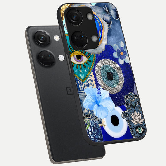  Celestial Blue Vision phone case For Oneplus Nord 3 showing premium glass back cover with detailed artwork