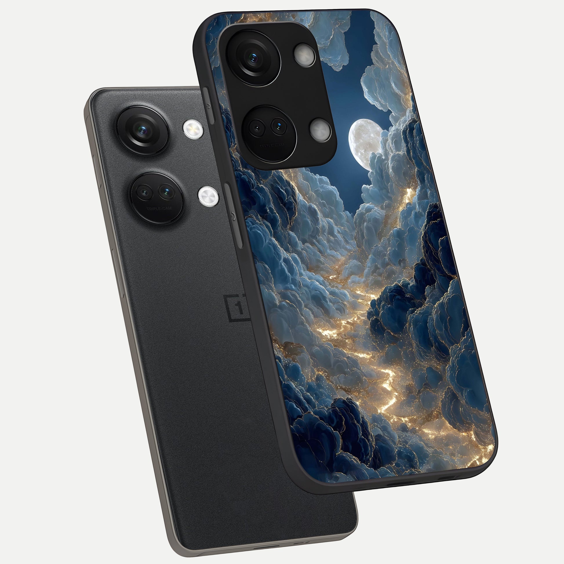  Celestial Cloud Road phone case For Oneplus Nord 3 showing premium glass back cover with detailed artwork
