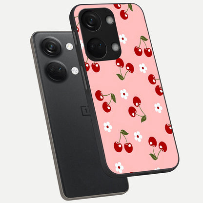  Cherry Love Mood phone case For Oneplus Nord 3 showing premium glass back cover with detailed artwork