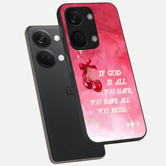  Cherry Quote phone case For Oneplus Nord 3 showing premium glass back cover with detailed artwork