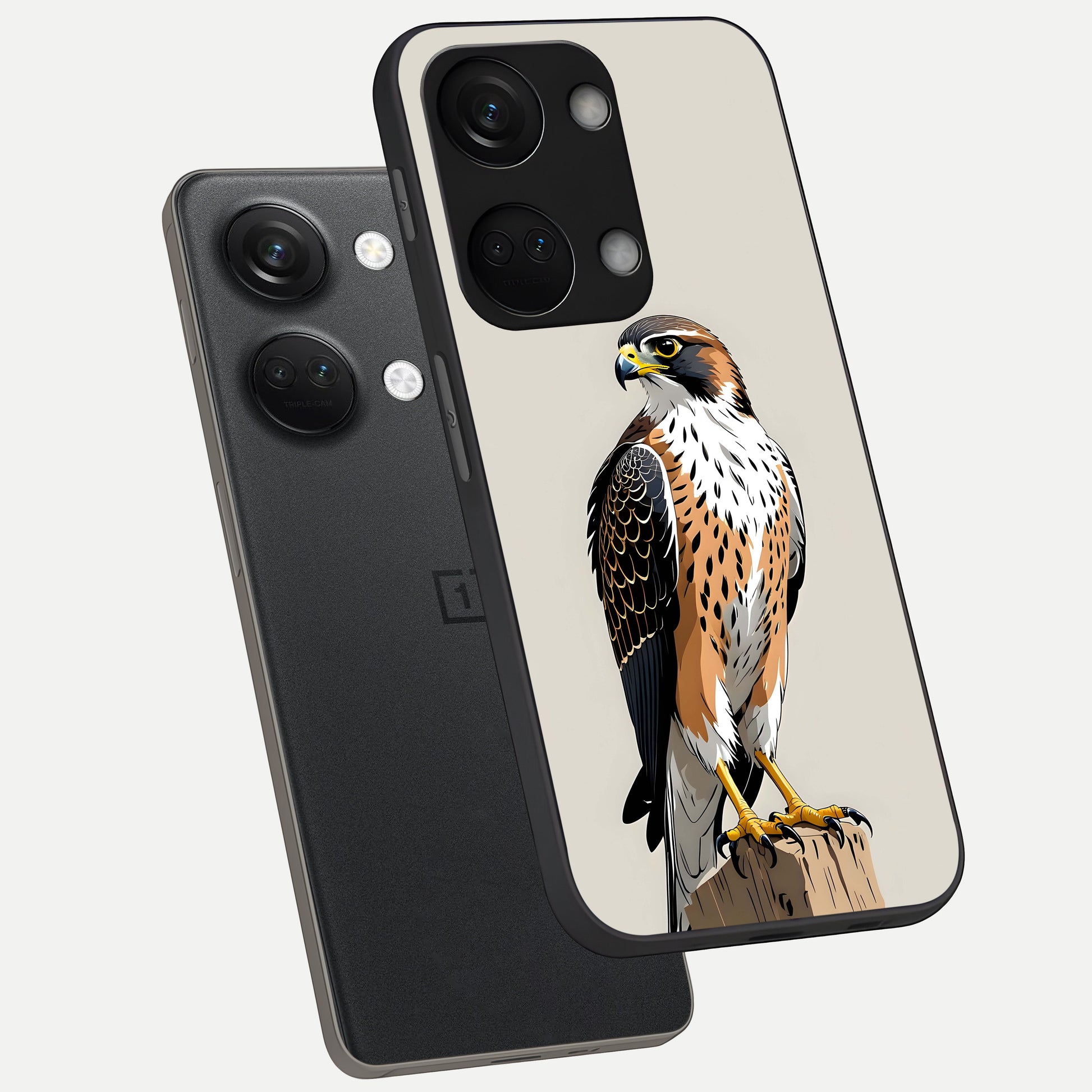  Clever Eagle phone case For Oneplus Nord 3 showing premium glass back cover with detailed artwork