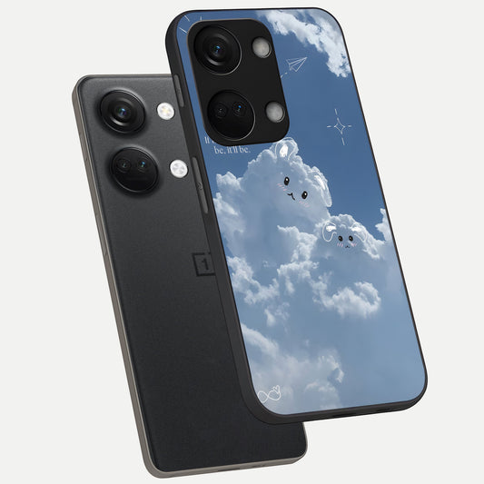 Cloud Bunny Dreams phone case For Oneplus Nord 3 showing premium glass back cover with detailed artwork