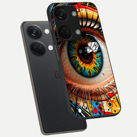  Colorful Eye phone case For Oneplus Nord 3 showing premium glass back cover with detailed artwork