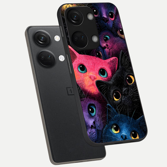  Cosmic Cats Dreams phone case For Oneplus Nord 3 showing premium glass back cover with detailed artwork