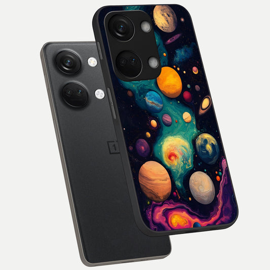  Cosmic Planet Journey phone case For Oneplus Nord 3 showing premium glass back cover with detailed artwork