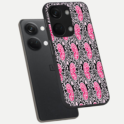  Crimson Paisley Charm phone case For Oneplus Nord 3 showing premium glass back cover with detailed artwork