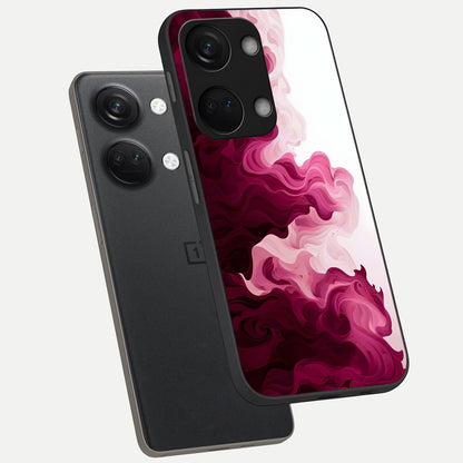 Crimson Wave Flow phone case For Oneplus Nord 3 showing premium glass back cover with detailed artwork