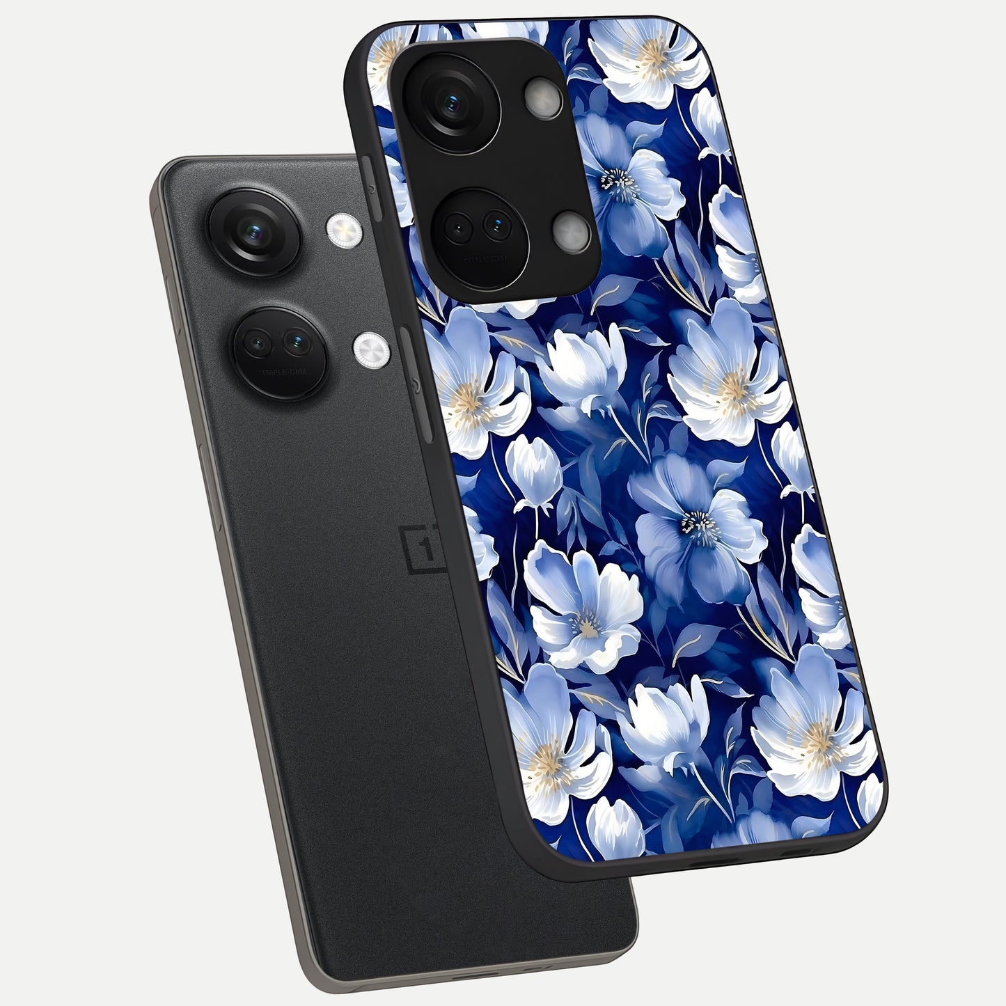  Cute Floral Patterns phone case For Oneplus Nord 3 showing premium glass back cover with detailed artwork