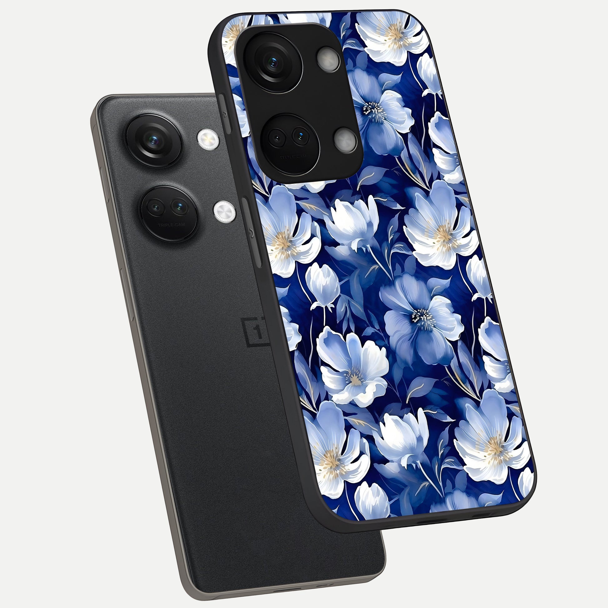  Cute Floral Patterns phone case For Oneplus Nord 3 showing premium glass back cover with detailed artwork