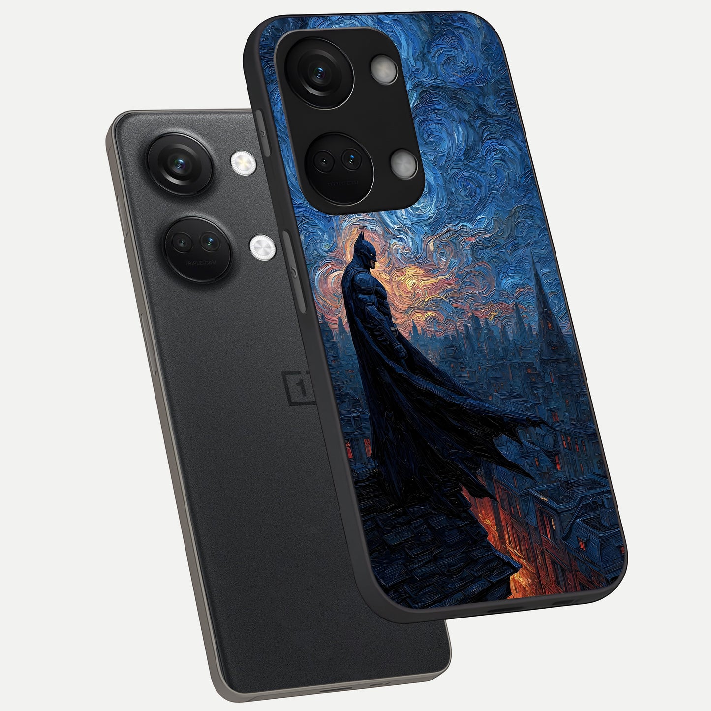  Dark Knight Dusk phone case For Oneplus Nord 3 showing premium glass back cover with detailed artwork