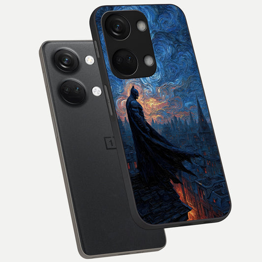 Dark Knight Dusk phone case For Oneplus Nord 3 showing premium glass back cover with detailed artwork