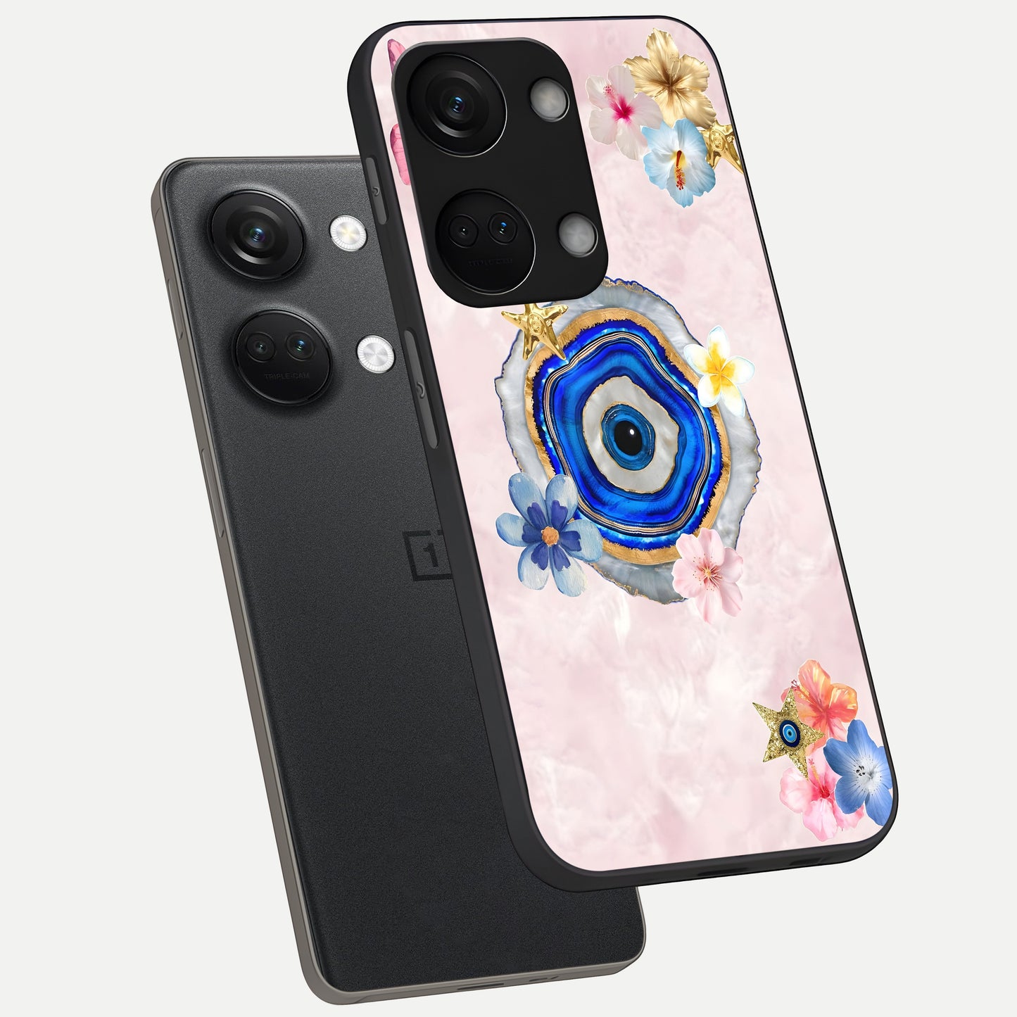  Divine Aura Bloom phone case For Oneplus Nord 3 showing premium glass back cover with detailed artwork