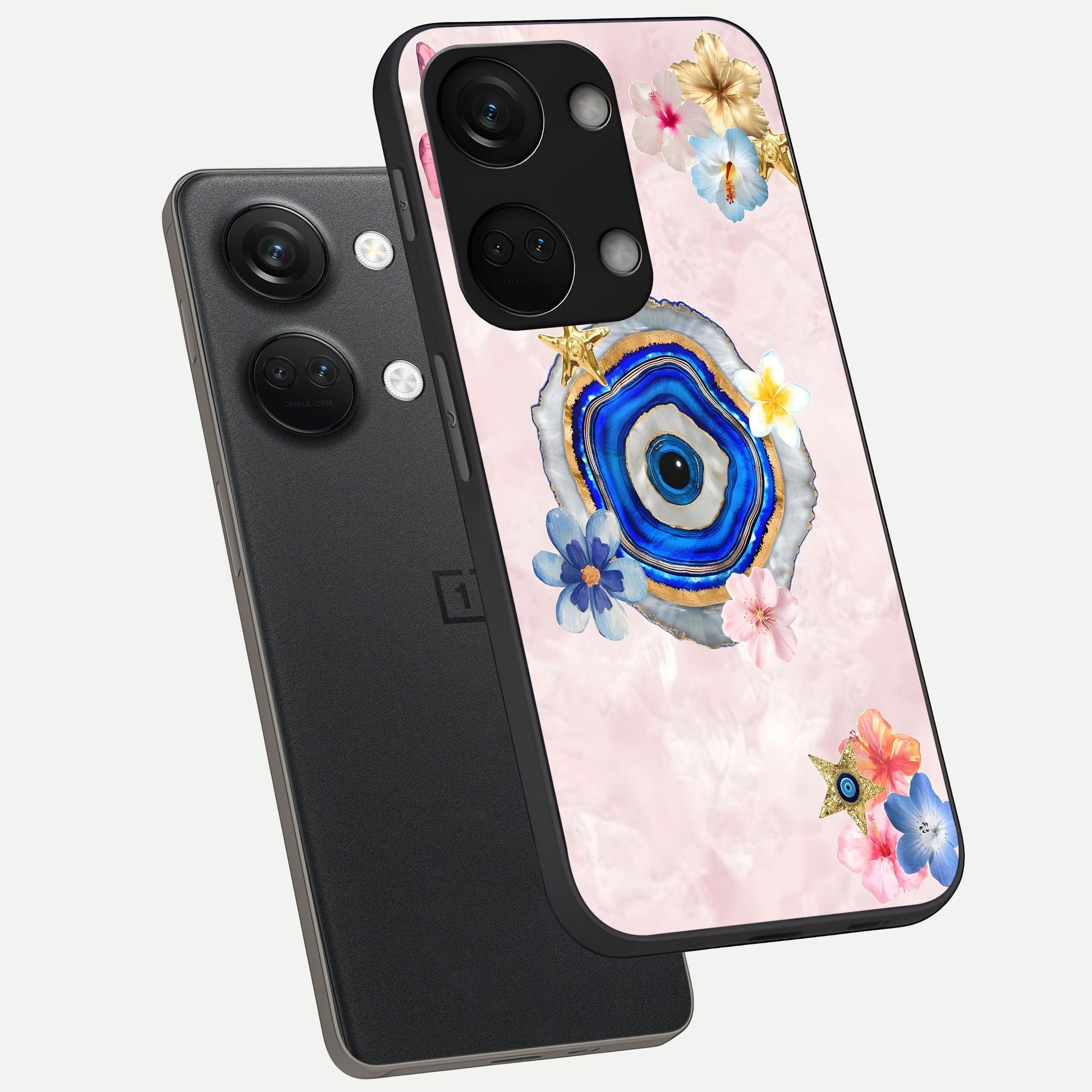  Divine Aura Bloom phone case For Oneplus Nord 3 showing premium glass back cover with detailed artwork