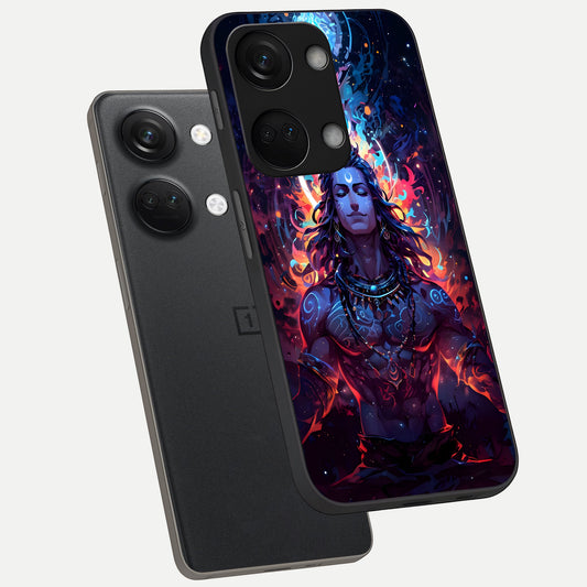  Divine Fire Shiv phone case For Oneplus Nord 3 showing premium glass back cover with detailed artwork