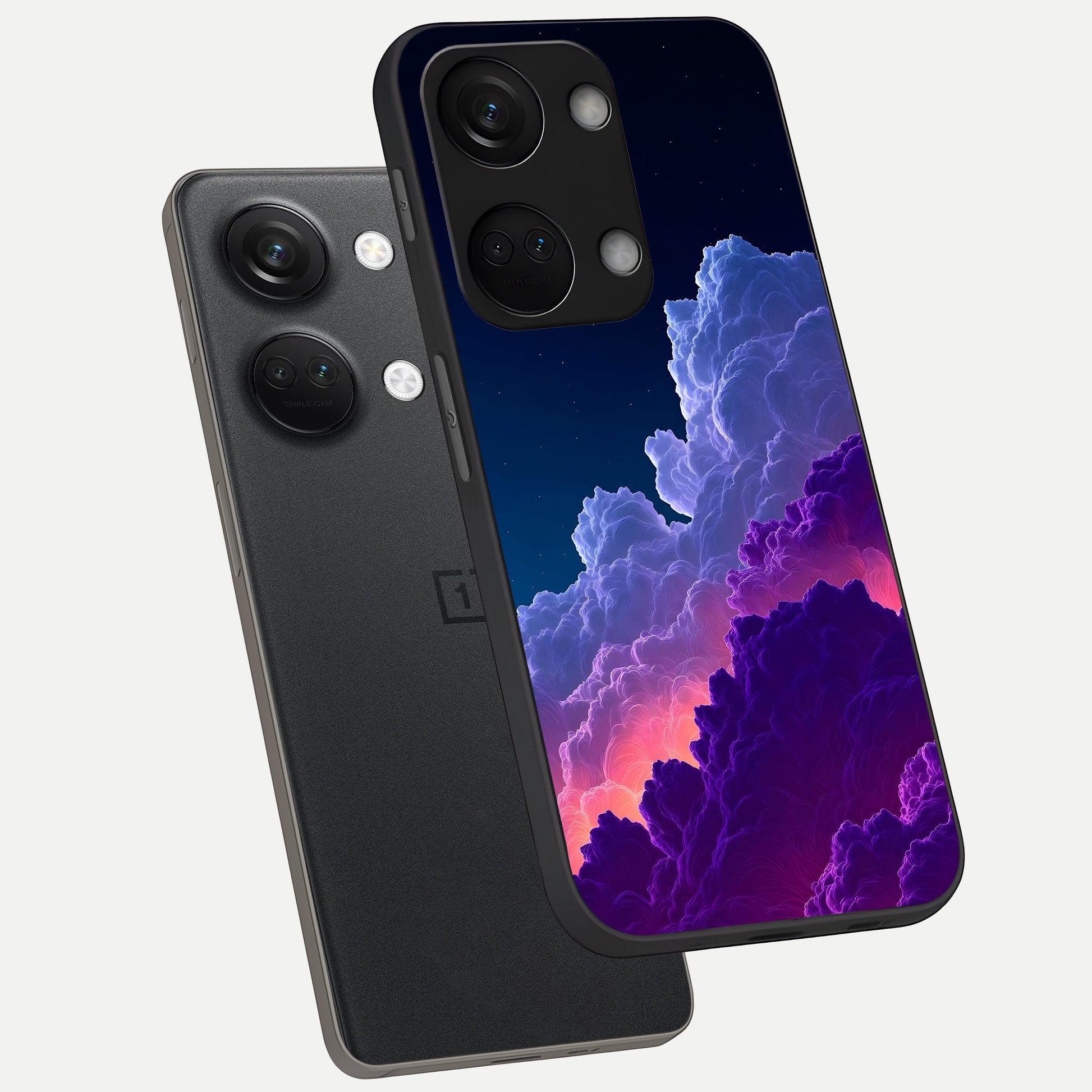  Dreamy Cloud Skies phone case For Oneplus Nord 3 showing premium glass back cover with detailed artwork