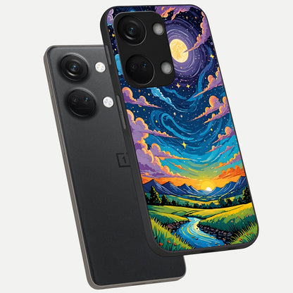  Dreamy Night Landscape phone case For Oneplus Nord 3 showing premium glass back cover with detailed artwork