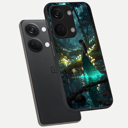  Enchanted Forest Glow phone case For Oneplus Nord 3 showing premium glass back cover with detailed artwork