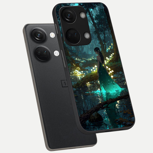  Enchanted Forest Glow phone case For Oneplus Nord 3 showing premium glass back cover with detailed artwork