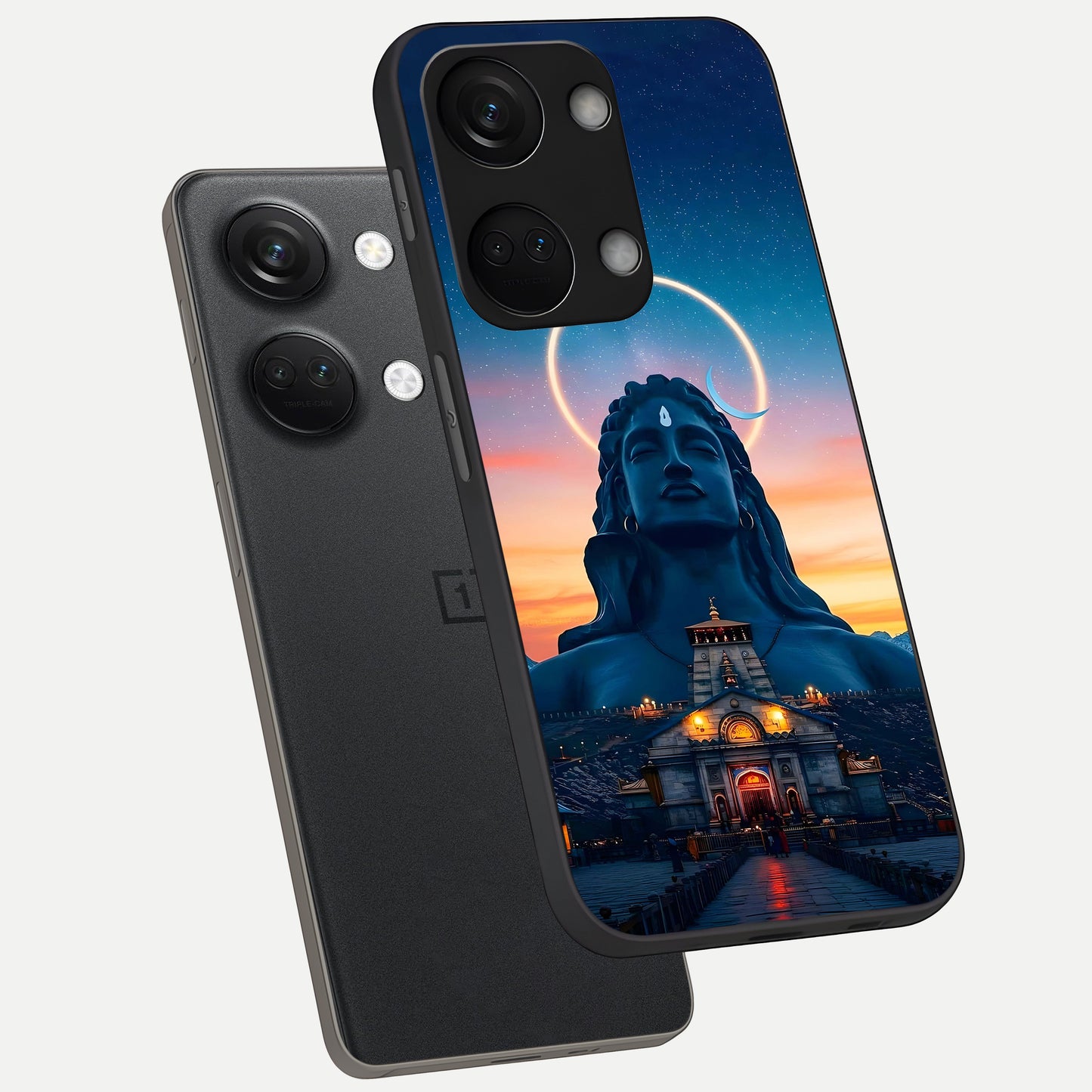  Eternal Shiva Aura phone case For Oneplus Nord 3 showing premium glass back cover with detailed artwork