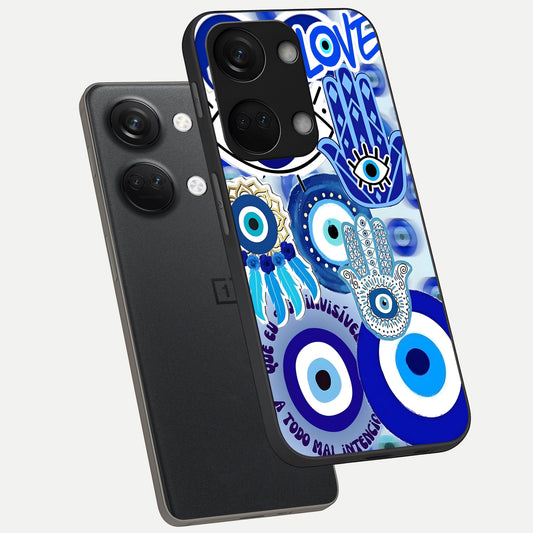  Evil Eyes Dream phone case For Oneplus Nord 3 showing premium glass back cover with detailed artwork
