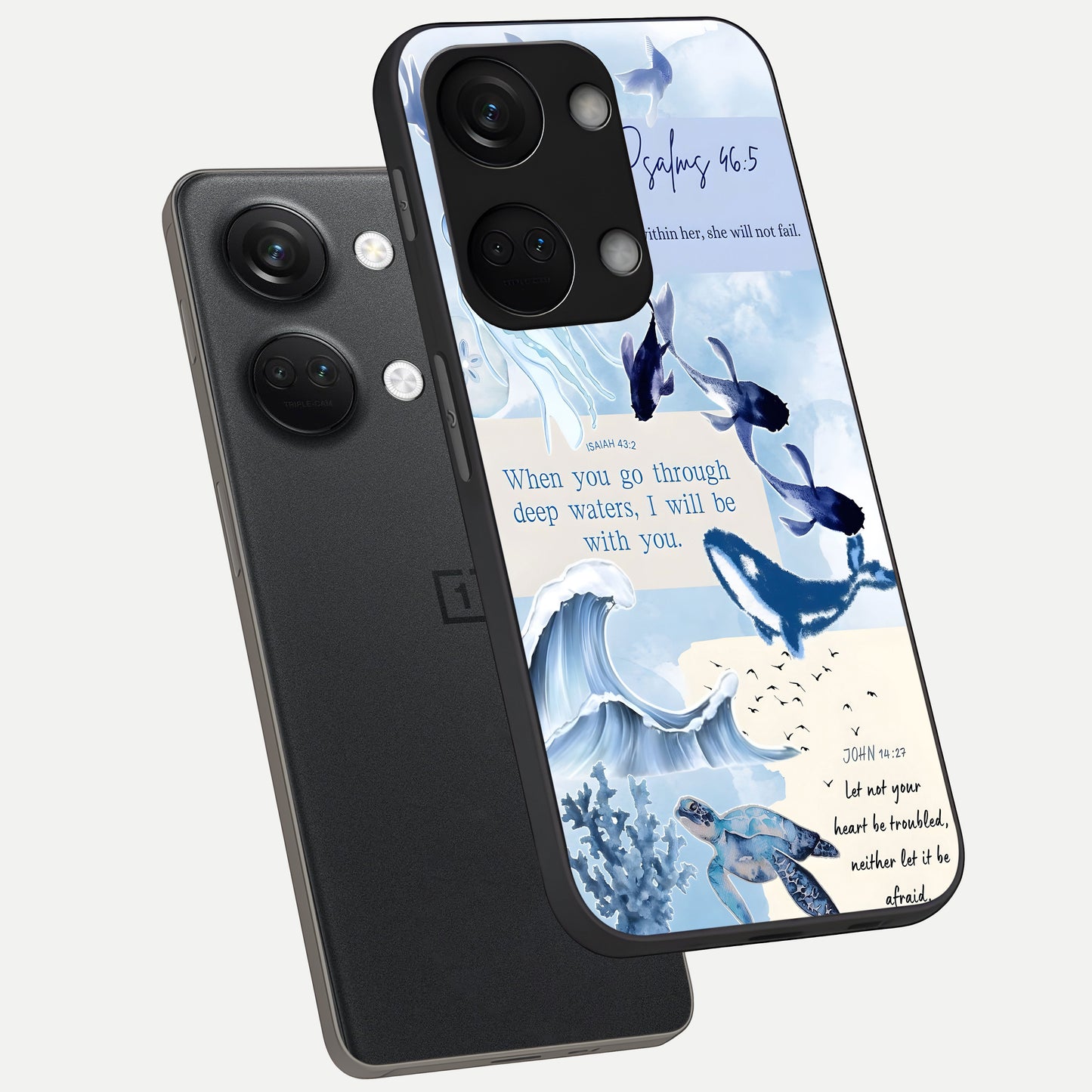  Faithful Ocean Promise phone case For Oneplus Nord 3 showing premium glass back cover with detailed artwork