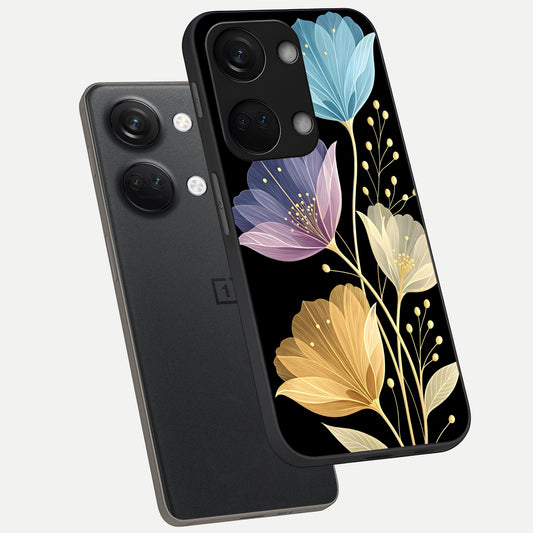  Flower Bloom Glow phone case For Oneplus Nord 3 showing premium glass back cover with detailed artwork