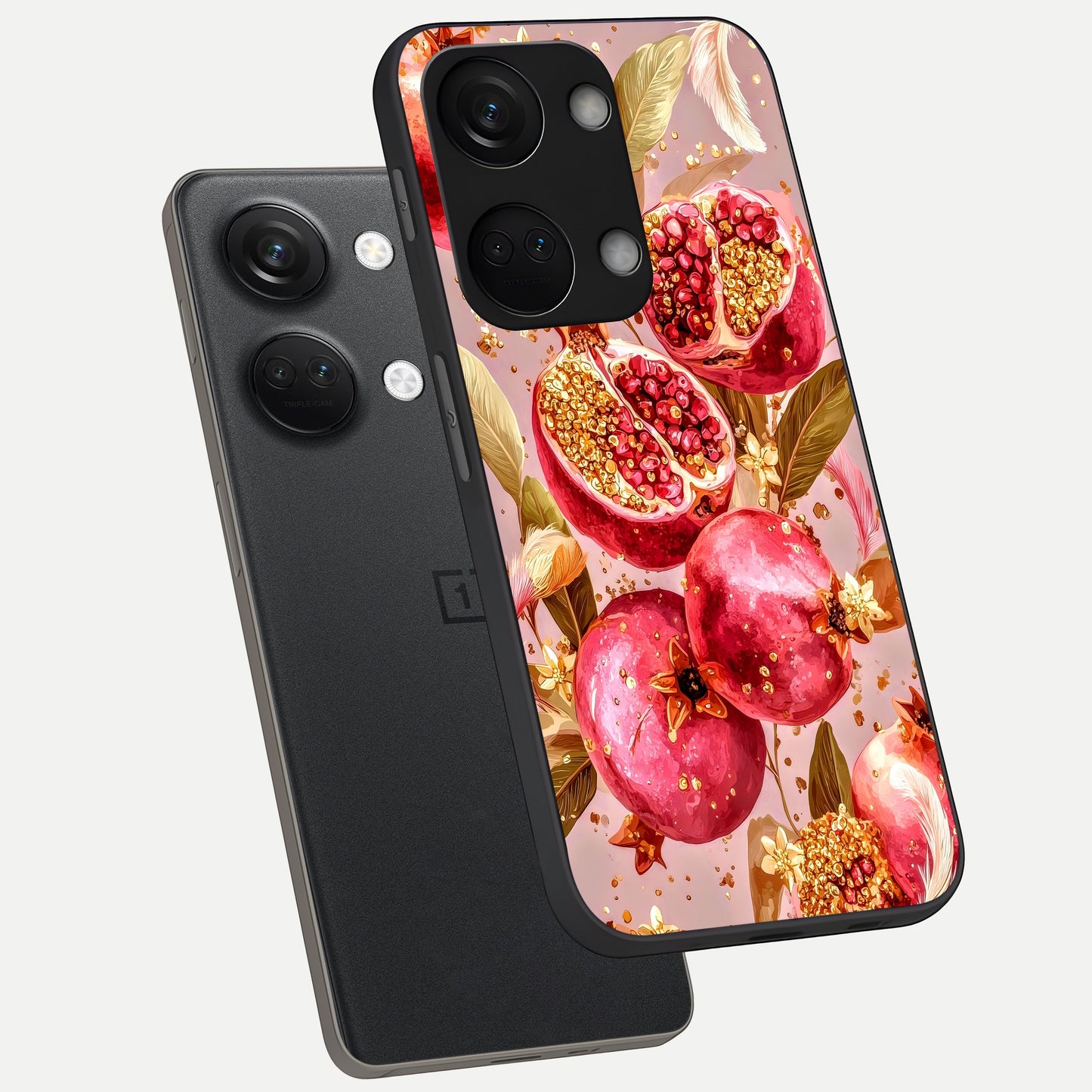  Golden Bloom Glow phone case For Oneplus Nord 3 showing premium glass back cover with detailed artwork
