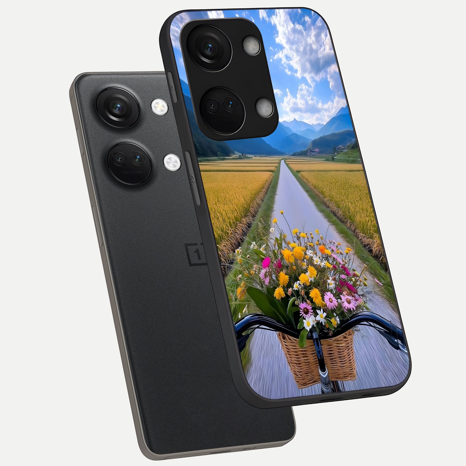  Golden Field Journey phone case For Oneplus Nord 3 showing premium glass back cover with detailed artwork