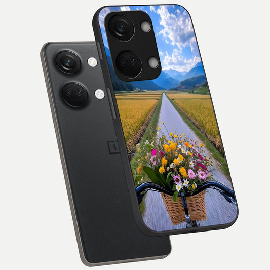  Golden Field Journey phone case For Oneplus Nord 3 showing premium glass back cover with detailed artwork