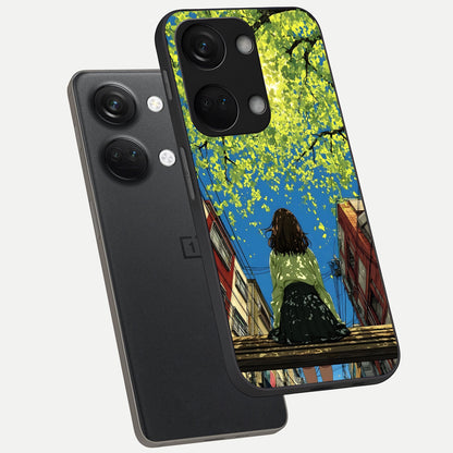  Golden Leaves Glow phone case For Oneplus Nord 3 showing premium glass back cover with detailed artwork