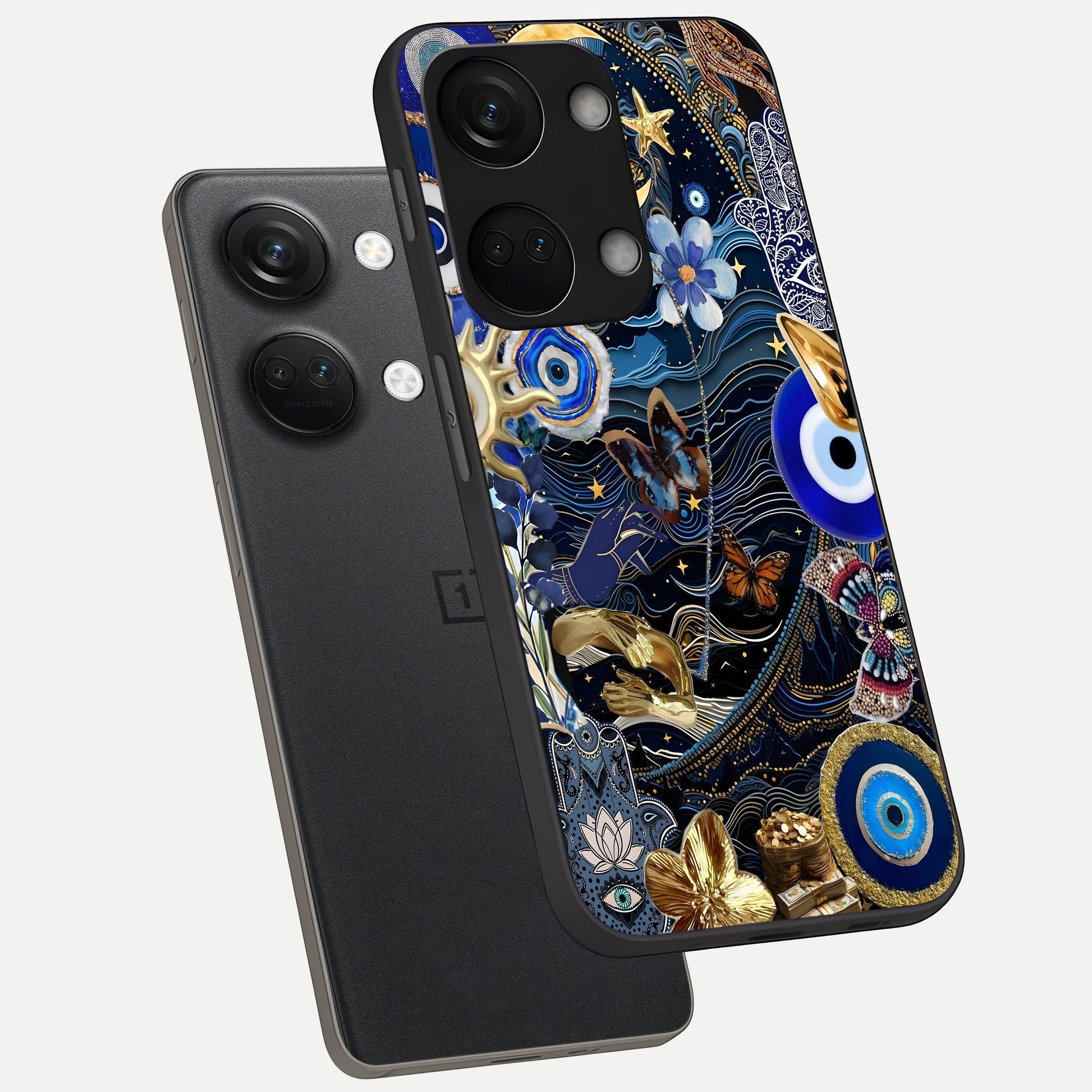  Golden Moon Magic phone case For Oneplus Nord 3 showing premium glass back cover with detailed artwork
