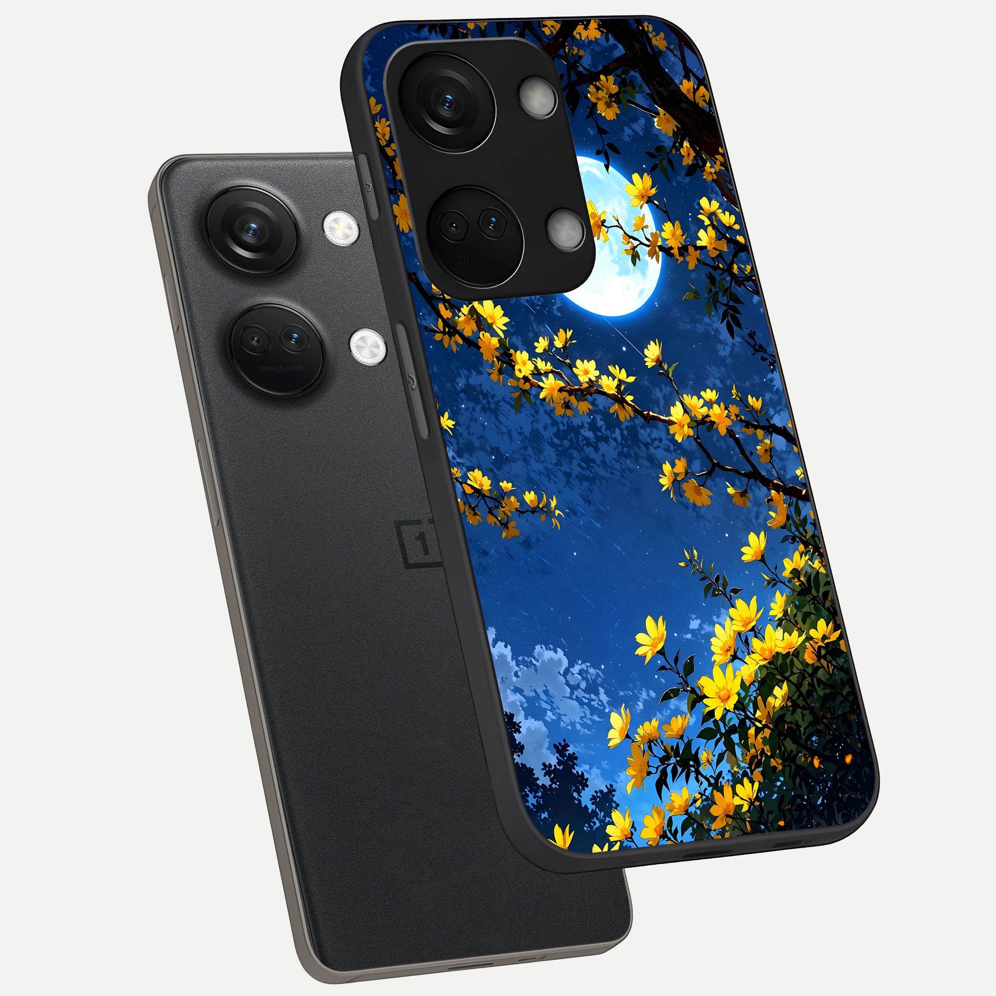  Golden Night Glow phone case For Oneplus Nord 3 showing premium glass back cover with detailed artwork
