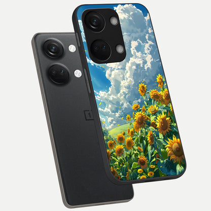  Golden Sun Glory phone case For Oneplus Nord 3 showing premium glass back cover with detailed artwork