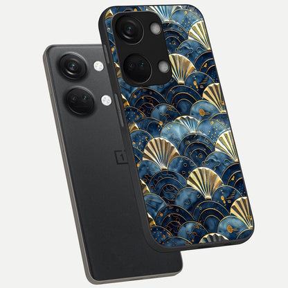  Golden Wave Luxe phone case For Oneplus Nord 3 showing premium glass back cover with detailed artwork