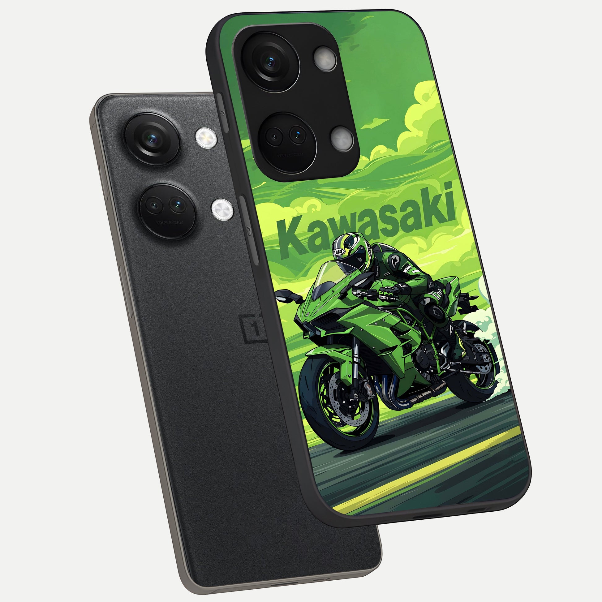  Greenery Sky phone case For Oneplus Nord 3 showing premium glass back cover with detailed artwork
