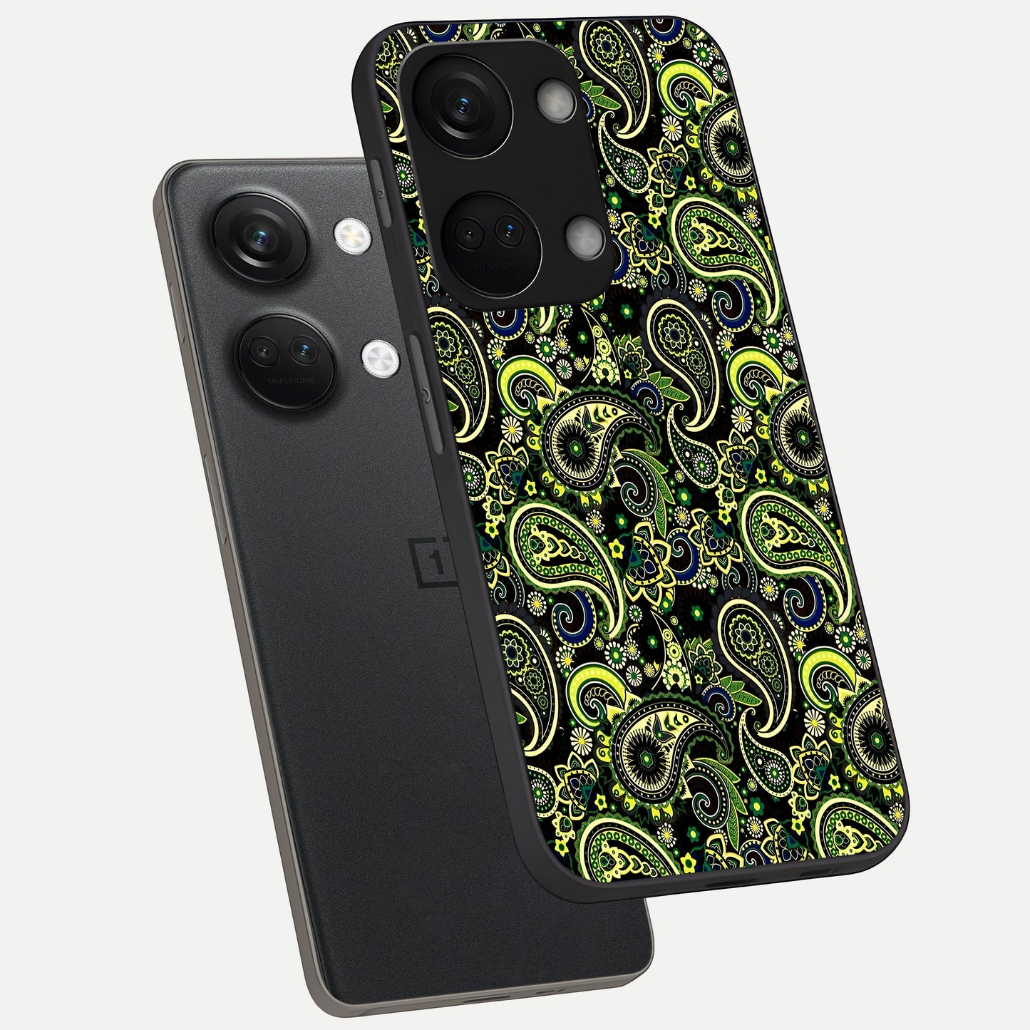  Green Lemon phone case For Oneplus Nord 3 showing premium glass back cover with detailed artwork