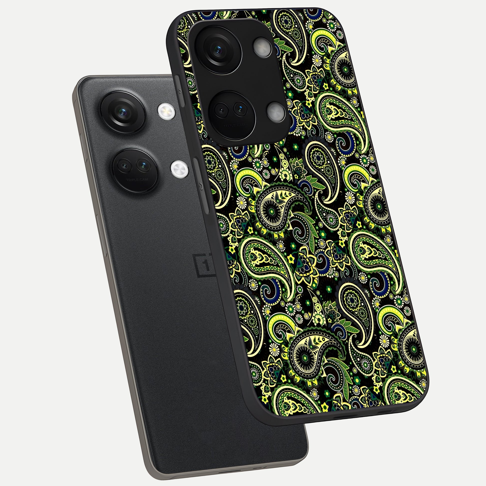  Green Lemon phone case For Oneplus Nord 3 showing premium glass back cover with detailed artwork