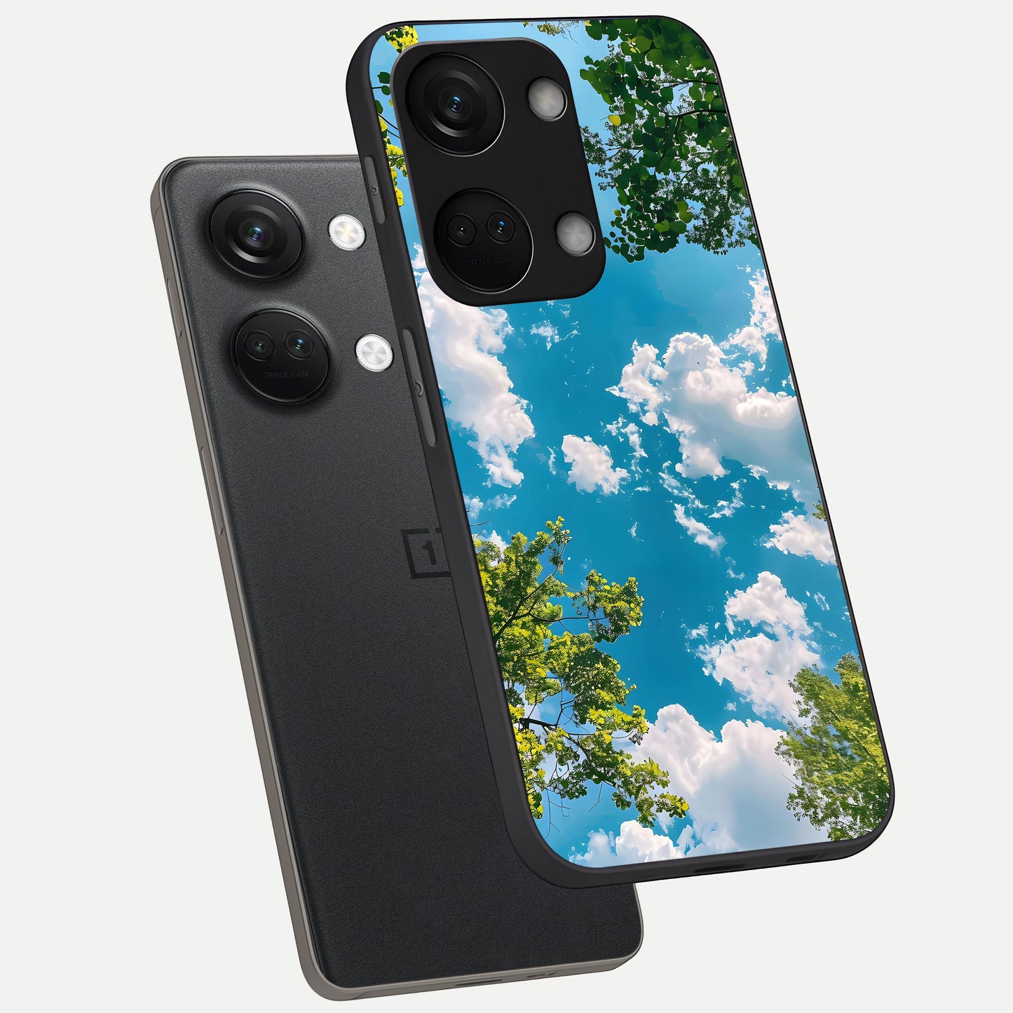  Green Moon Energy phone case For Oneplus Nord 3 showing premium glass back cover with detailed artwork