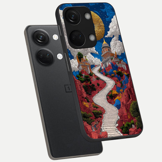  Heavenly Moon Path phone case For Oneplus Nord 3 showing premium glass back cover with detailed artwork