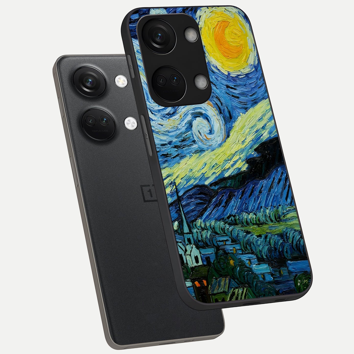  Inspired Van Gogh Art phone case For Oneplus Nord 3 showing premium glass back cover with detailed artwork