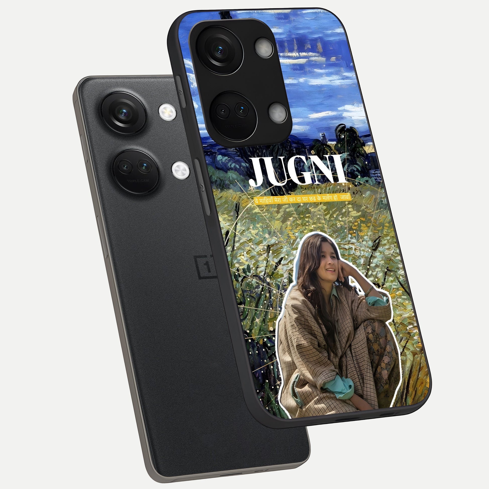  Jugni Soul Vibes phone case For Oneplus Nord 3 showing premium glass back cover with detailed artwork