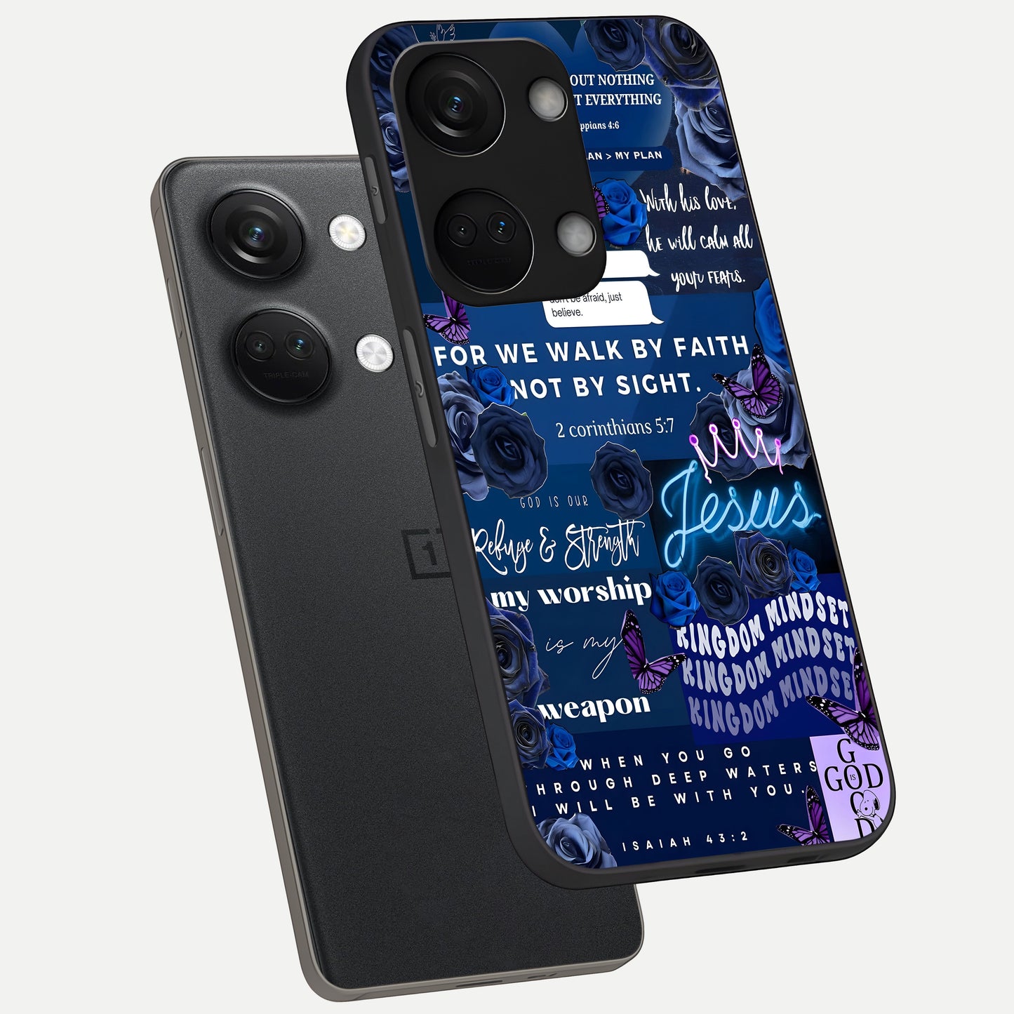  Kingdom Faith Glow phone case For Oneplus Nord 3 showing premium glass back cover with detailed artwork